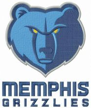 Memphis Grizzlies logo embroidery design