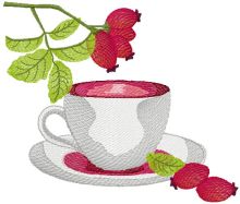 A cup of tea embroidery design