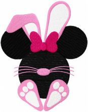 Happy easter baby minnie embroidery design