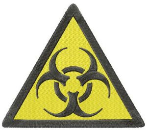 Biohazard road symbol embroidery design