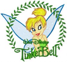 Tinkerbell in the Frame of the Leaves embroidery design