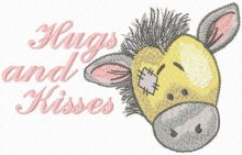 Hugs and kisses embroidery design