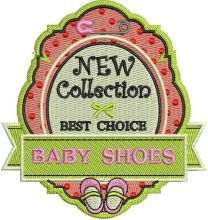 Baby shoes badge embroidery design