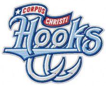 Corpus Christi Hooks team logo embroidery design