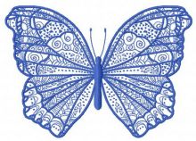 Night blue butterfly 2 embroidery design