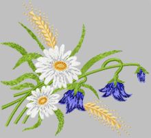 Daisies and Ears of Wheat embroidery design