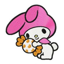 My Melody with Gift embroidery design