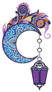 Mottled moon embroidery design