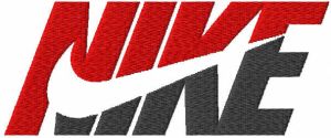 Nike red and black logo embroidery design