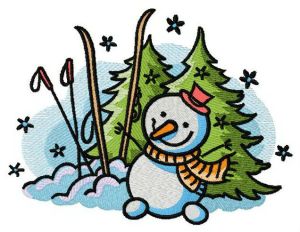 Happy snowman 2 embroidery design