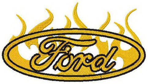 Ford flame logo machine embroidery design