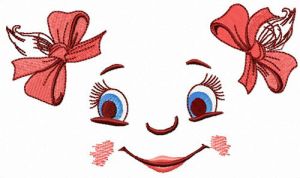 Girl's face embroidery design