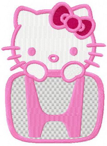Hello Kitty Honda logo machine embroidery design