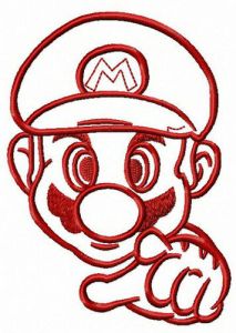 Plumber Mario embroidery design