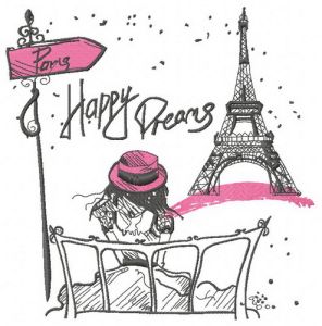 Paris Happy dreams embroidery design