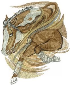 Horse running embroidery design