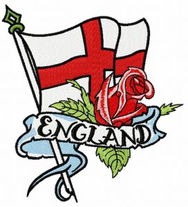 English flag embroidery design