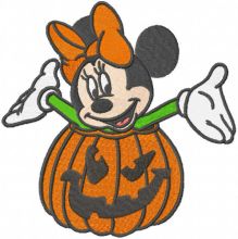 Minnie pumpkin costume embroidery design