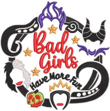 Bad girls have more fun embroidery design