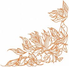 Autumn leaves one colored embroidery design