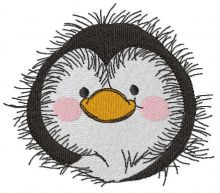 Penguin head embroidery design