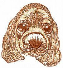 Fluffy dog's muzzle embroidery design