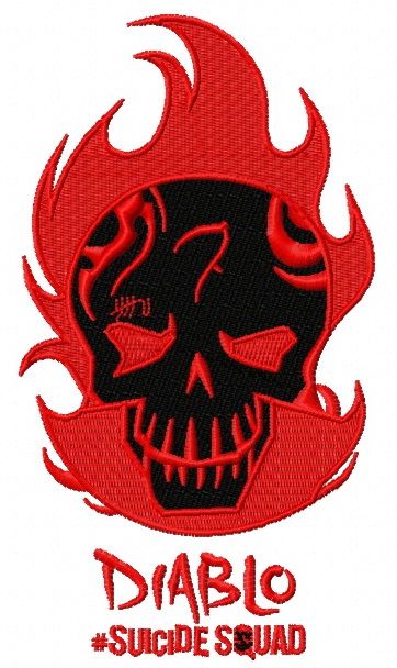 Suicide Squad Diablo machine embroidery design