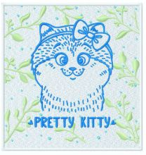 Pretty kitty 2 embroidery design