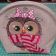 Owl in warm scarf  design on bag embroidered