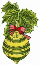 Striped Christmas ball embroidery design