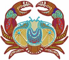 Zodiac sign Cancer embroidery design
