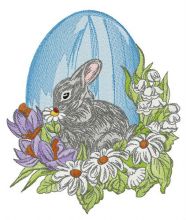 Gray Easter bunny embroidery design