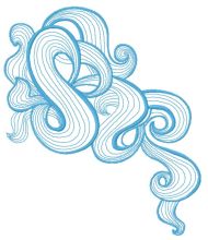 Sea waves embroidery design