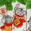 Embroidered towel with Christmas mice