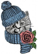 Pretty kitten 3 embroidery design