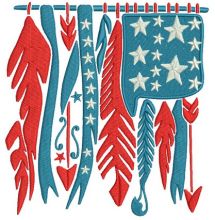 Native American curtains embroidery design