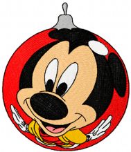 Mickey Mouse Christmas Ball embroidery design