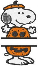 Snoopy Halloween monogram embroidery design