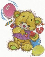 Teddy's birthday embroidery design