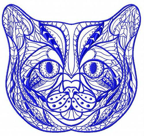 Mosaic cat 3 machine embroidery design