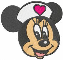 Minnie heart doctor embroidery design
