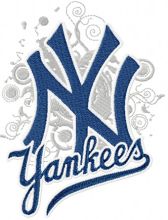 New York Yankees modern logo embroidery design