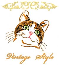 Curious cat 3 embroidery design