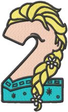 Frozen number 2 embroidery design