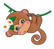 Funny monkey 3 embroidery design