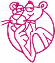 Pink Panther one colored embroidery design