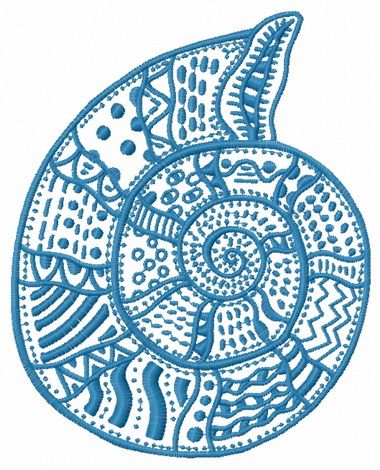 Mosaic sea shell 2 machine embroidery design