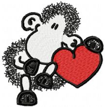 Sheepworld Sheep with Heart embroidery design