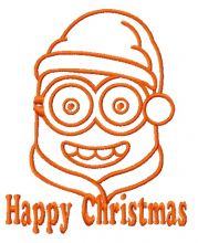 Happy Christmas Minion 3 embroidery design