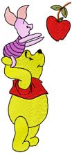 Winnie Pooh and piglet embroidery design